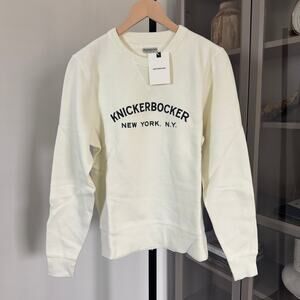 Knickerbocker Core Logo Standard Crewneck Milk White Sweatshirt S NEW Pullover